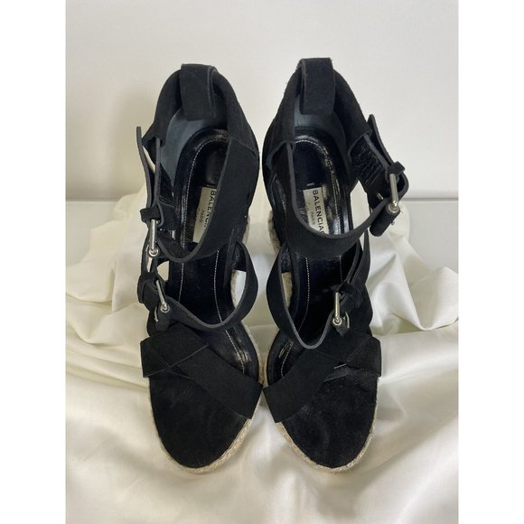 Balenciaga Open Toe Suede Wedges - Picture 2 of 7